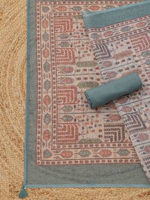 printed linen unstitched dress material 3