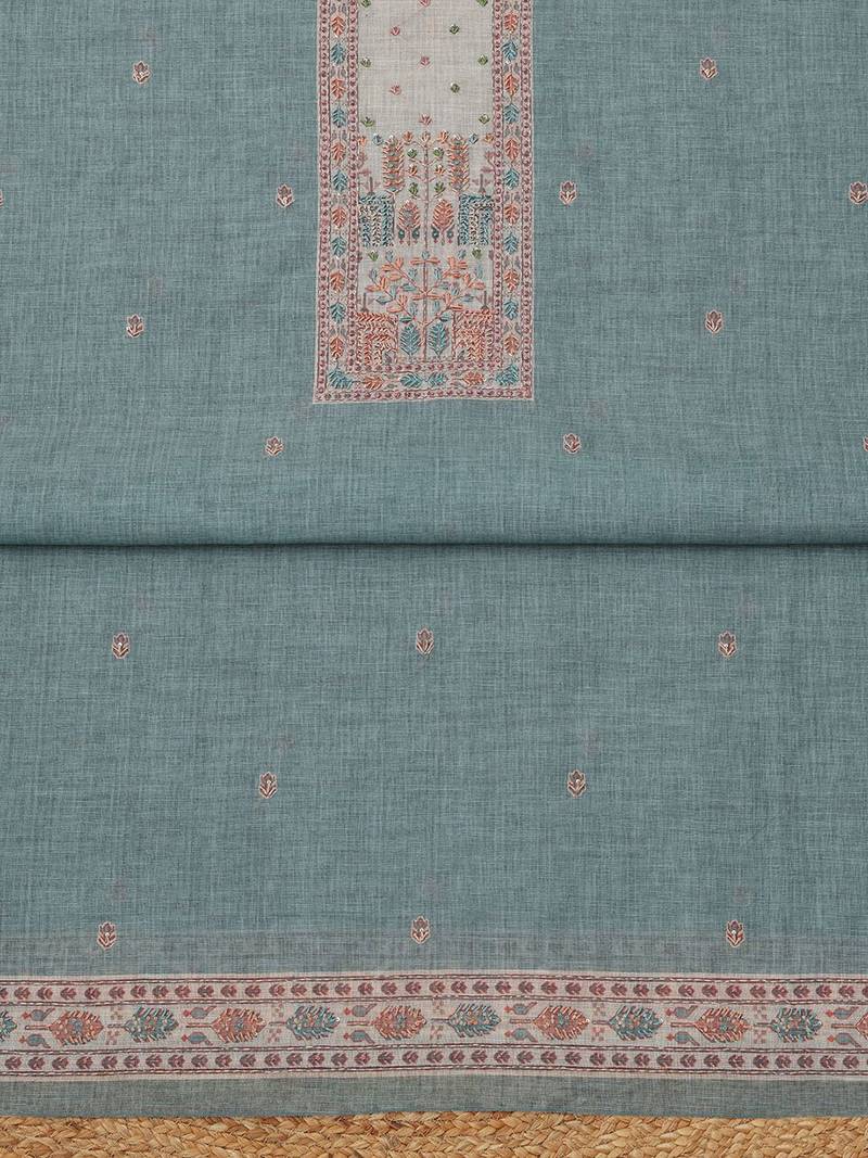 printed linen unstitched dress material