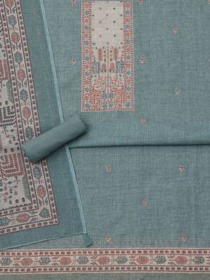 printed linen unstitched dress material 5