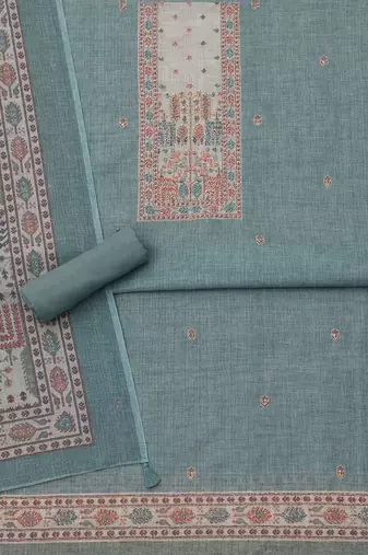 printed linen unstitched dress material