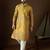 Men’s yellow georgette kurta with solid sequins embroidered | trendy ethnic wear for festive, wedding & party occasions