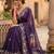 Purple ethnic motifs zari pure georgette saree