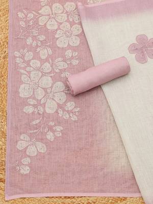 printed linen unstitched dress material 3