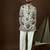 Men’s white georgette kurta with solid sequins embroidered | trendy ethnic wear for festive, wedding & party occasions