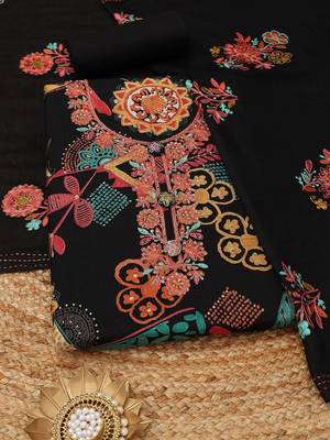 printed viscose rayon unstitched dress material 1