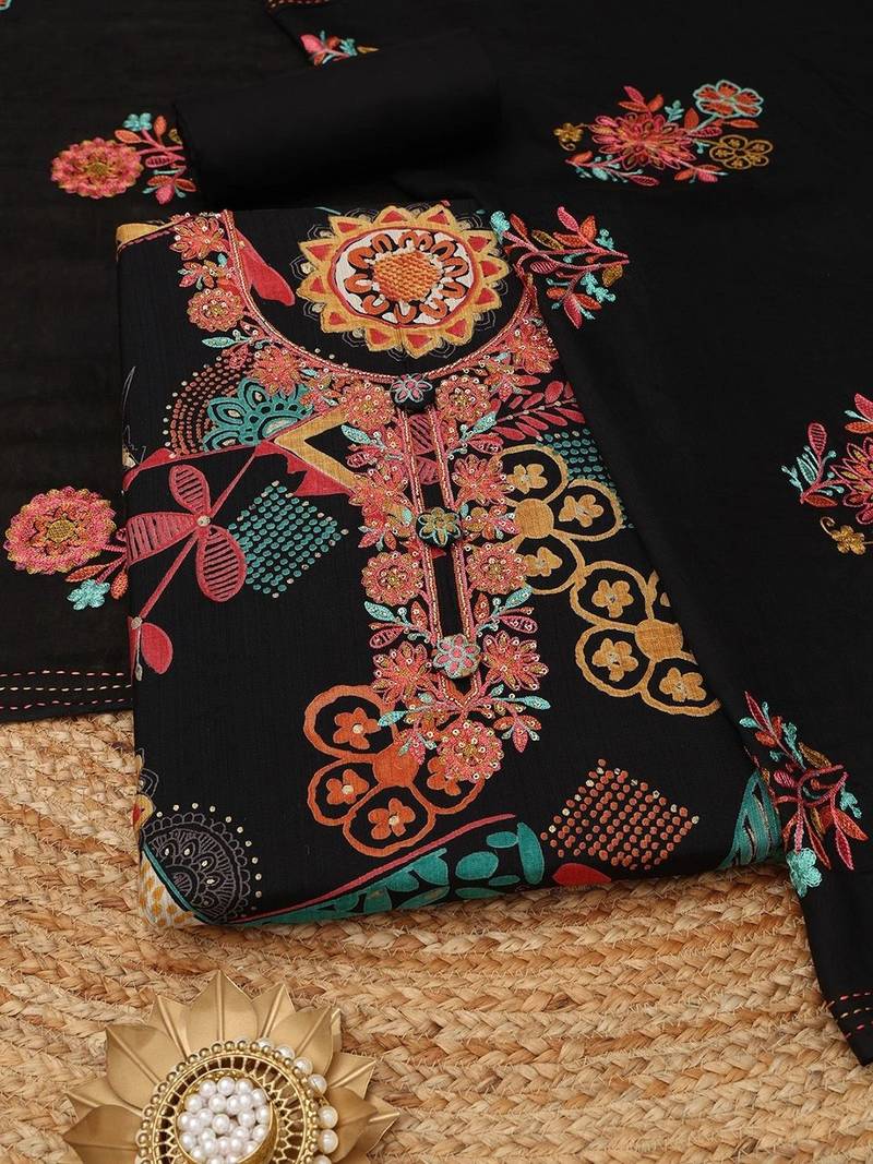 printed viscose rayon unstitched dress material
