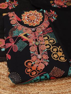 printed viscose rayon unstitched dress material 2