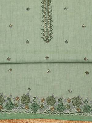 embroidered linen unstitched dress material 5