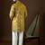 Men’s yellow georgette kurta with solid sequins embroidered | trendy ethnic wear for festive, wedding & party occasions