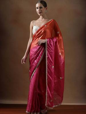 Pink embellished sarees 1