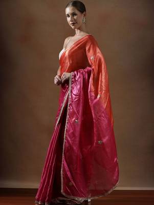 Pink embellished sarees 2