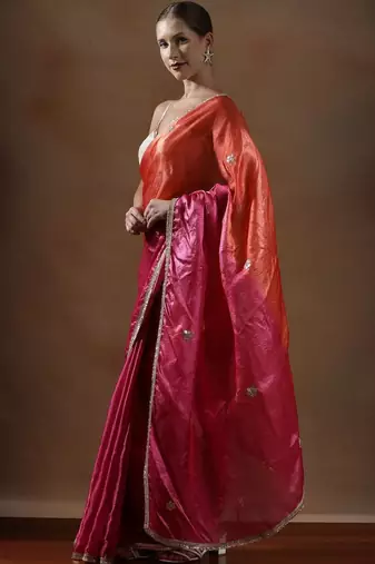 Pink embellished sarees