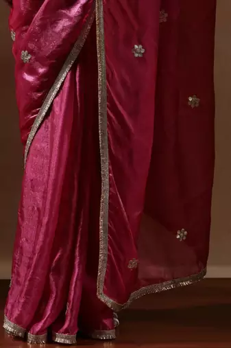 Pink embellished sarees