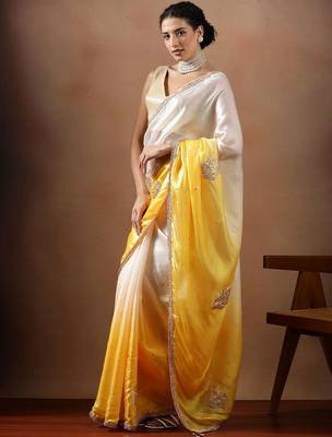 Yellow embellished sarees 2