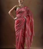 Peach embroidered sarees