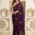 Purple embellished embroidered jute silk saree