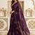 Purple embellished embroidered jute silk saree