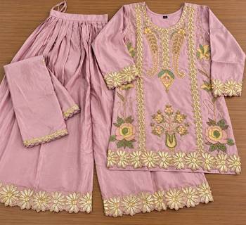 Lavender Premium Chinon With Beads Work Salwar Suit Stitched 5