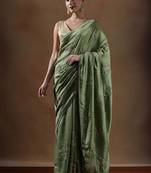 Olive embroidered sarees