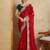 Red embroidered saree with blouse