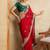 Red embroidered saree with blouse