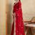 Red embroidered saree with blouse