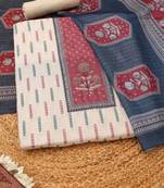 printed art silk unstitched dress material