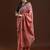 Pink woven design muga sarees with blouse piece
