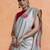 Grey woven design muga sarees with blouse piece