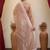 Cream ethnic sequence embroidered saree