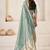 Sea green sea green linen ethnic woven design festive wear matching blouse & sarees
