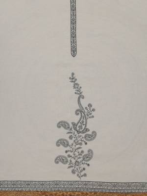 paisley embroidered chanderi unstitched dress material 1