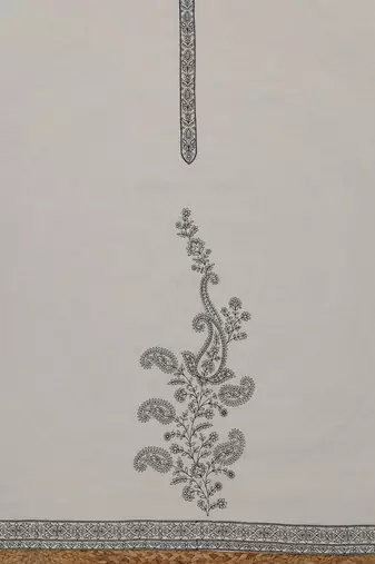 paisley embroidered chanderi unstitched dress material