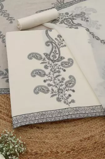 paisley embroidered chanderi unstitched dress material
