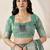 Sea green sea green linen ethnic woven design festive wear matching blouse & sarees