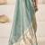 Sea green sea green linen ethnic woven design festive wear matching blouse & sarees