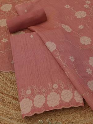 embroidered  cotton unstitched dress material 1