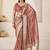 Rose rose gold linen ethnic woven design festive wear matching blouse & sarees