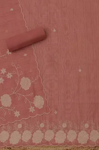 embroidered  cotton unstitched dress material
