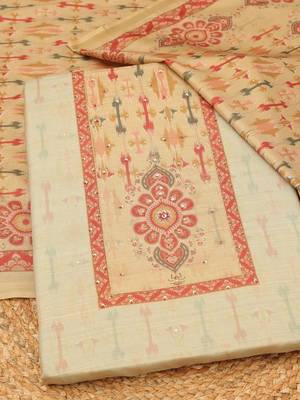 printed art silk unstitched dress material 2