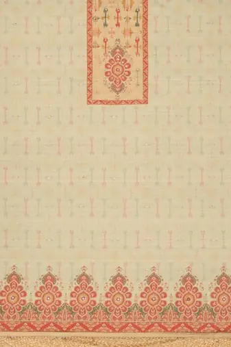 printed art silk unstitched dress material