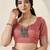 Rose rose gold linen ethnic woven design festive wear matching blouse & sarees
