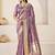 Lavender lavender linen ethnic woven design festive wear matching blouse & sarees