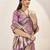 Lavender lavender linen ethnic woven design festive wear matching blouse & sarees