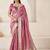 Mauve mauve linen ethnic woven design festive wear matching blouse & sarees
