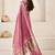 Mauve mauve linen ethnic woven design festive wear matching blouse & sarees