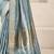 Blue light blue linen ethnic woven design festive wear matching blouse & sarees