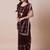 Burgundy embellished saree with unstitched blouse