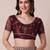 Burgundy embellished saree with unstitched blouse
