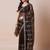 Brown embroidered festive wear saree with blouse piece